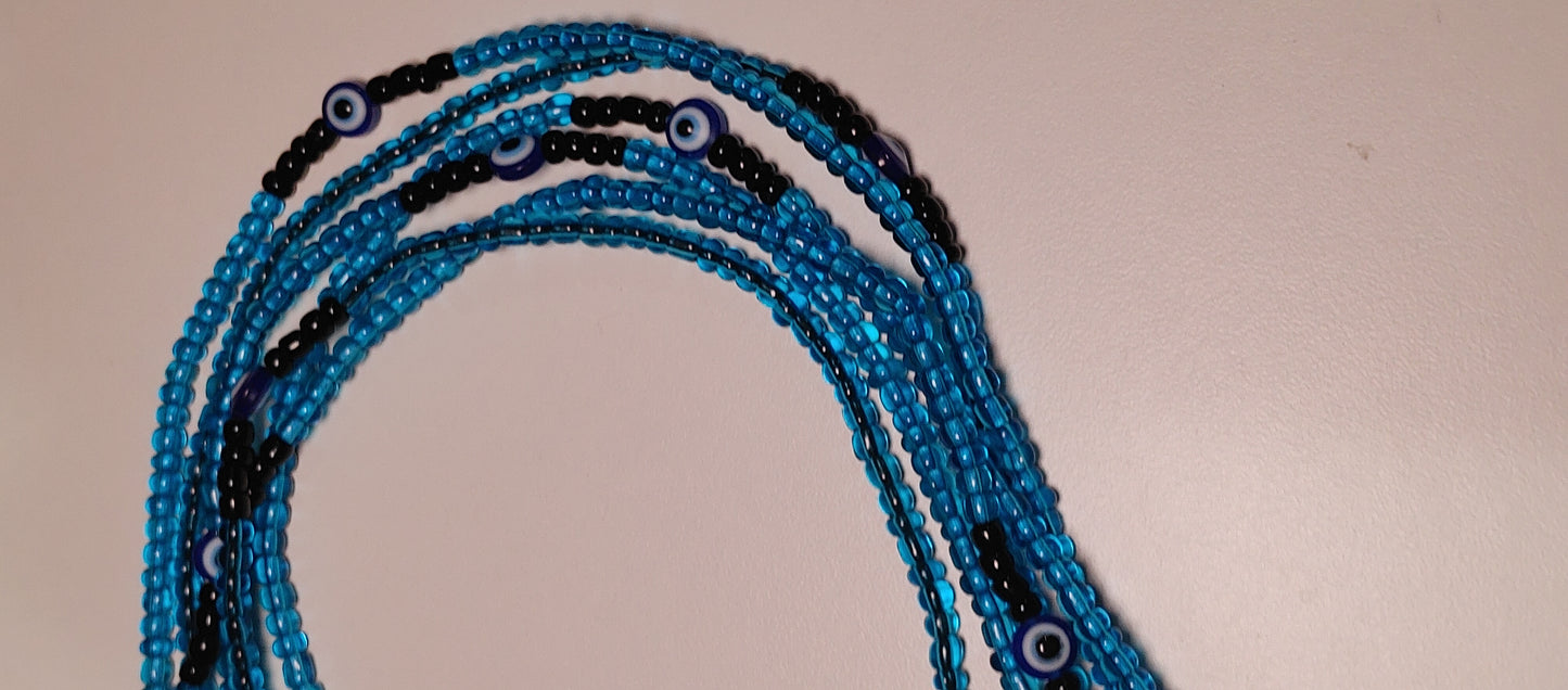 Blue evil eye waistbeads