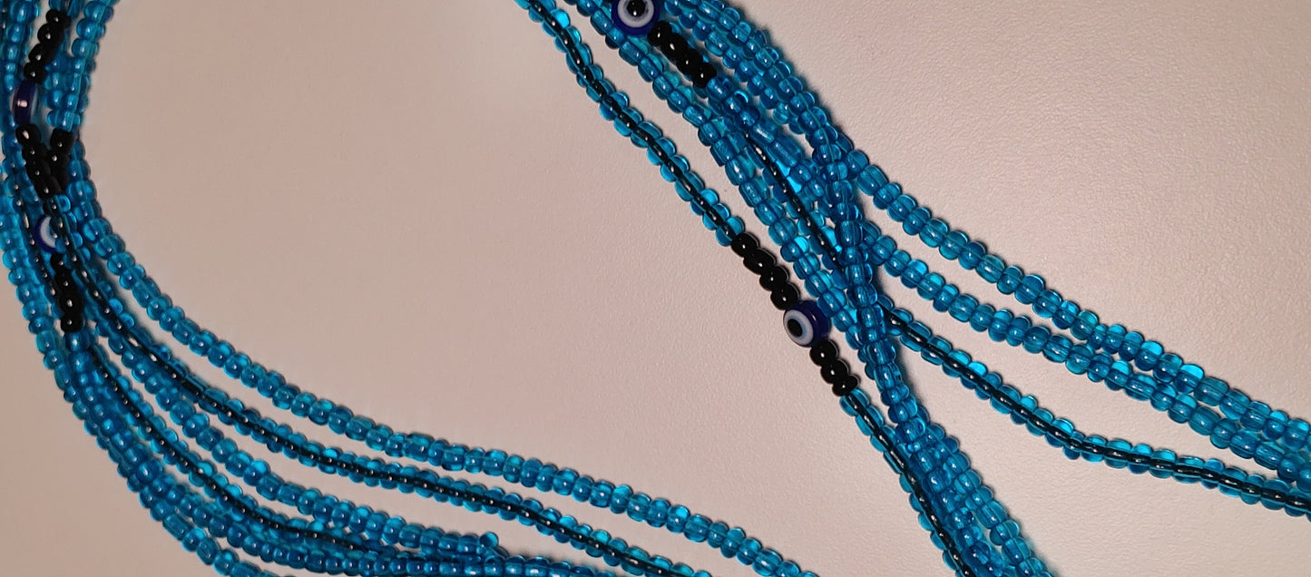 Blue evil eye waistbeads
