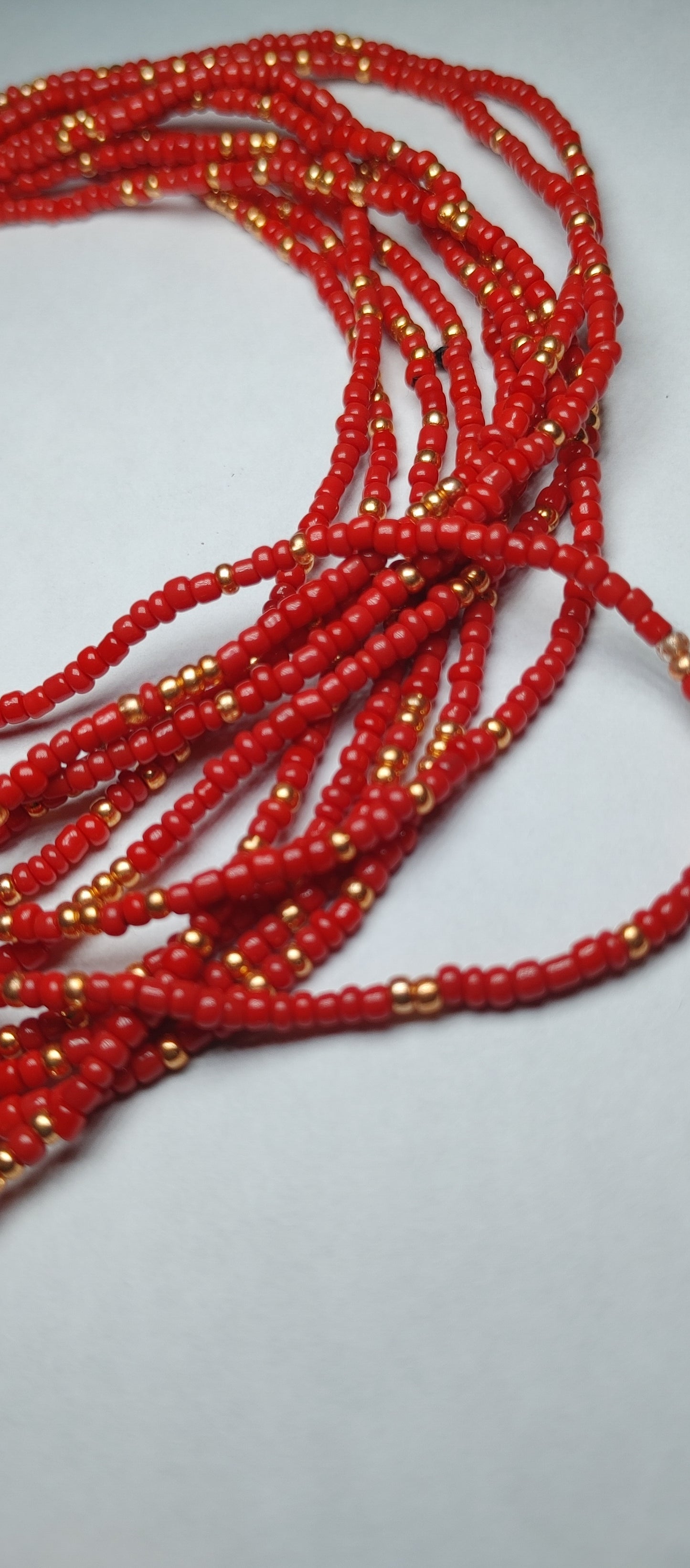Red and gold waistbeads