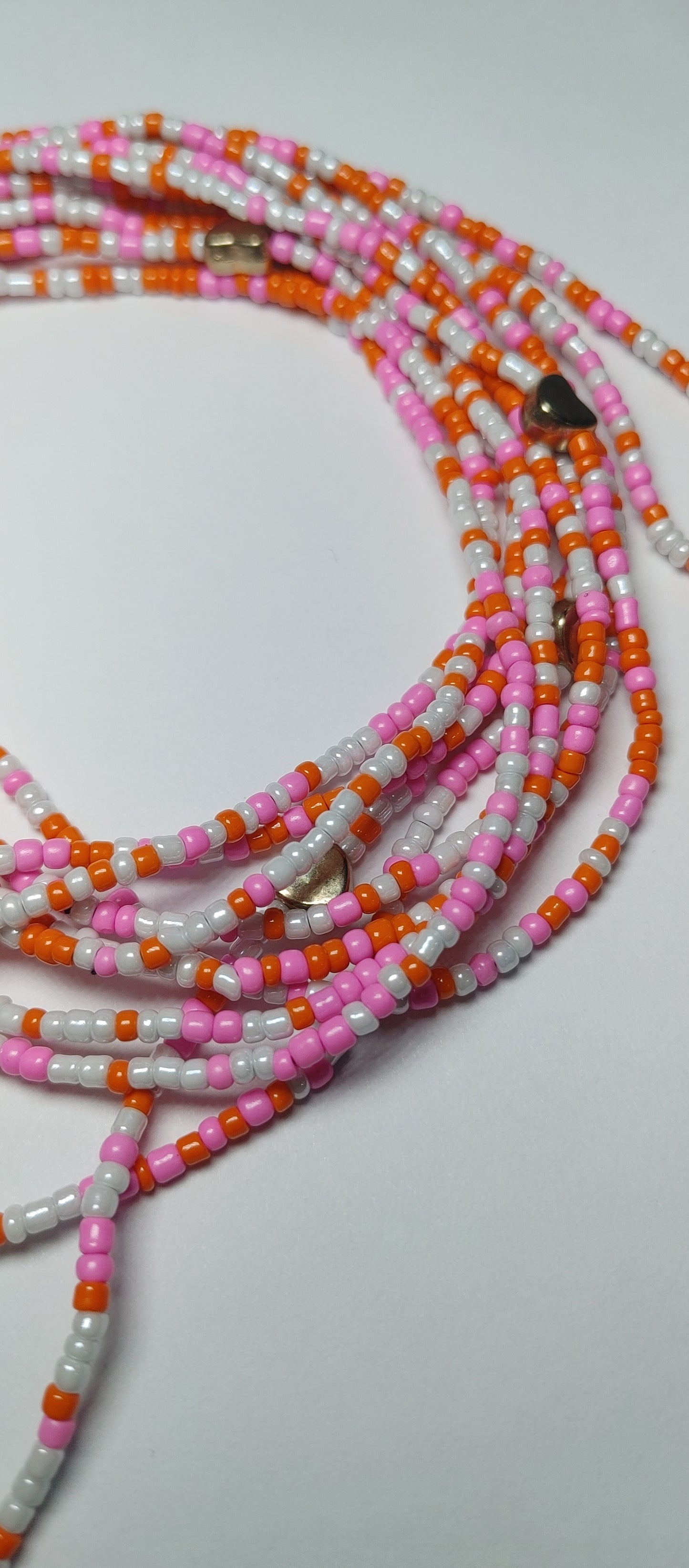 Pink sunrise waistbeads