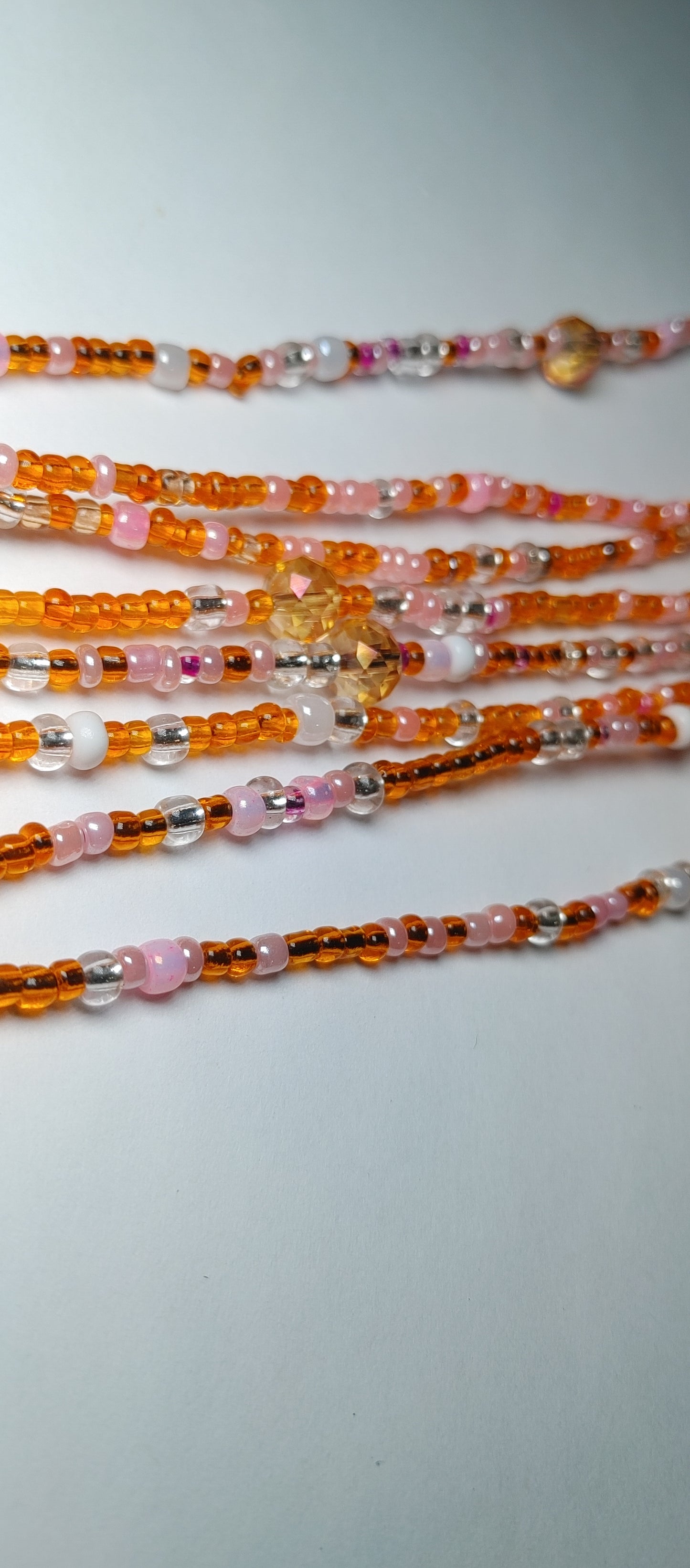 Orange glamour waistbeads