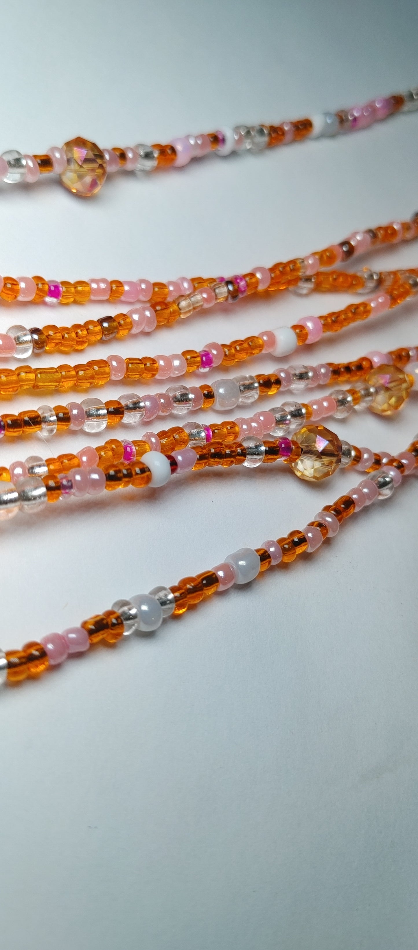 Orange glamour waistbeads