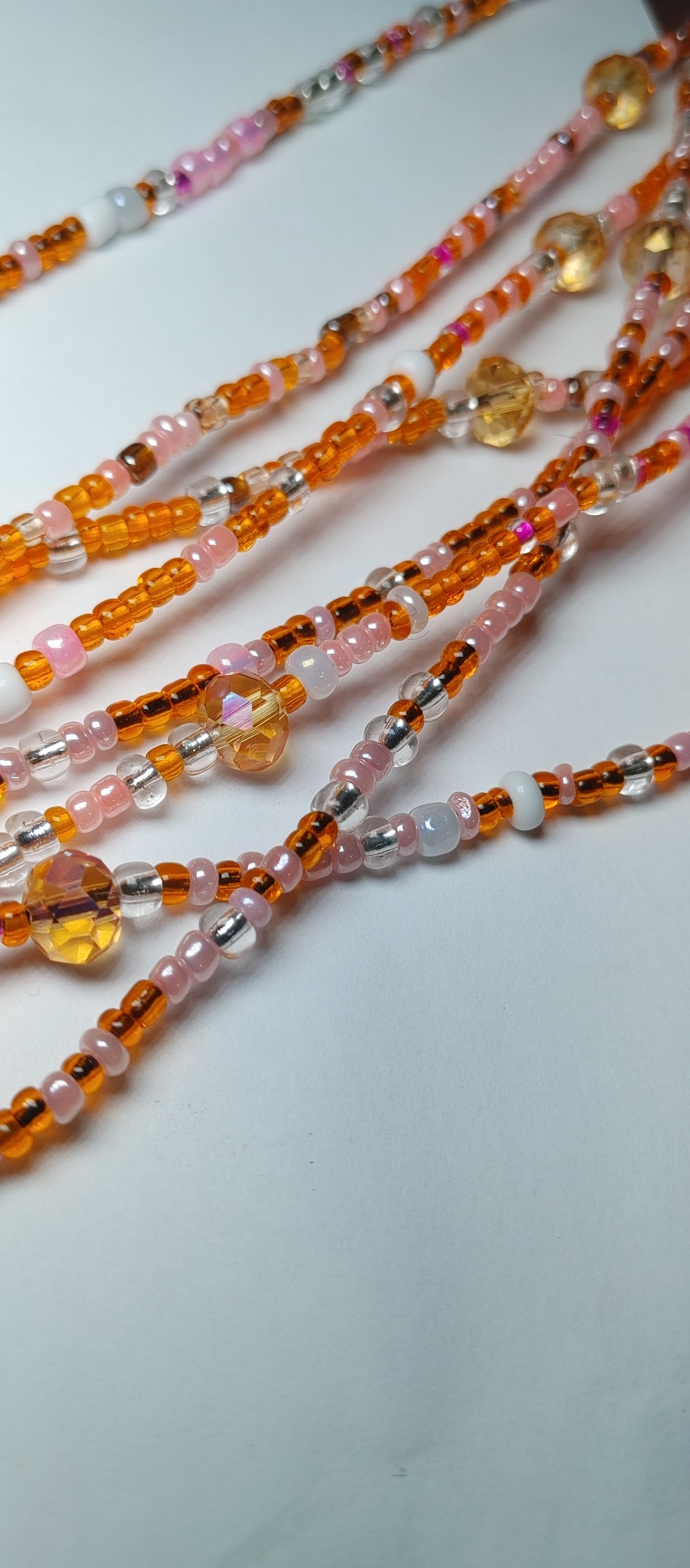 Orange glamour waistbeads