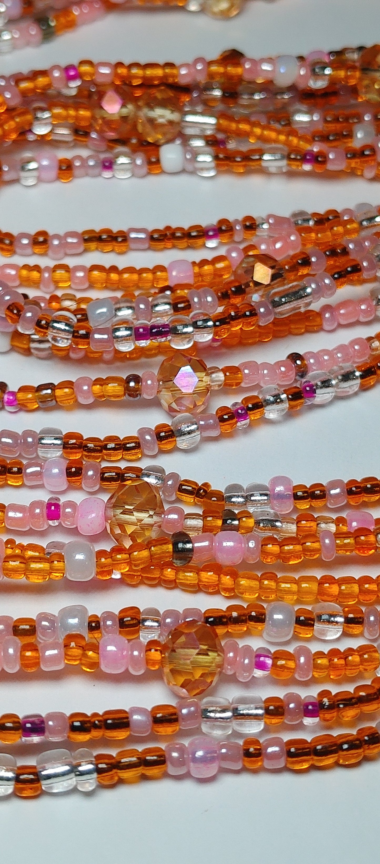 Orange glamour waistbeads