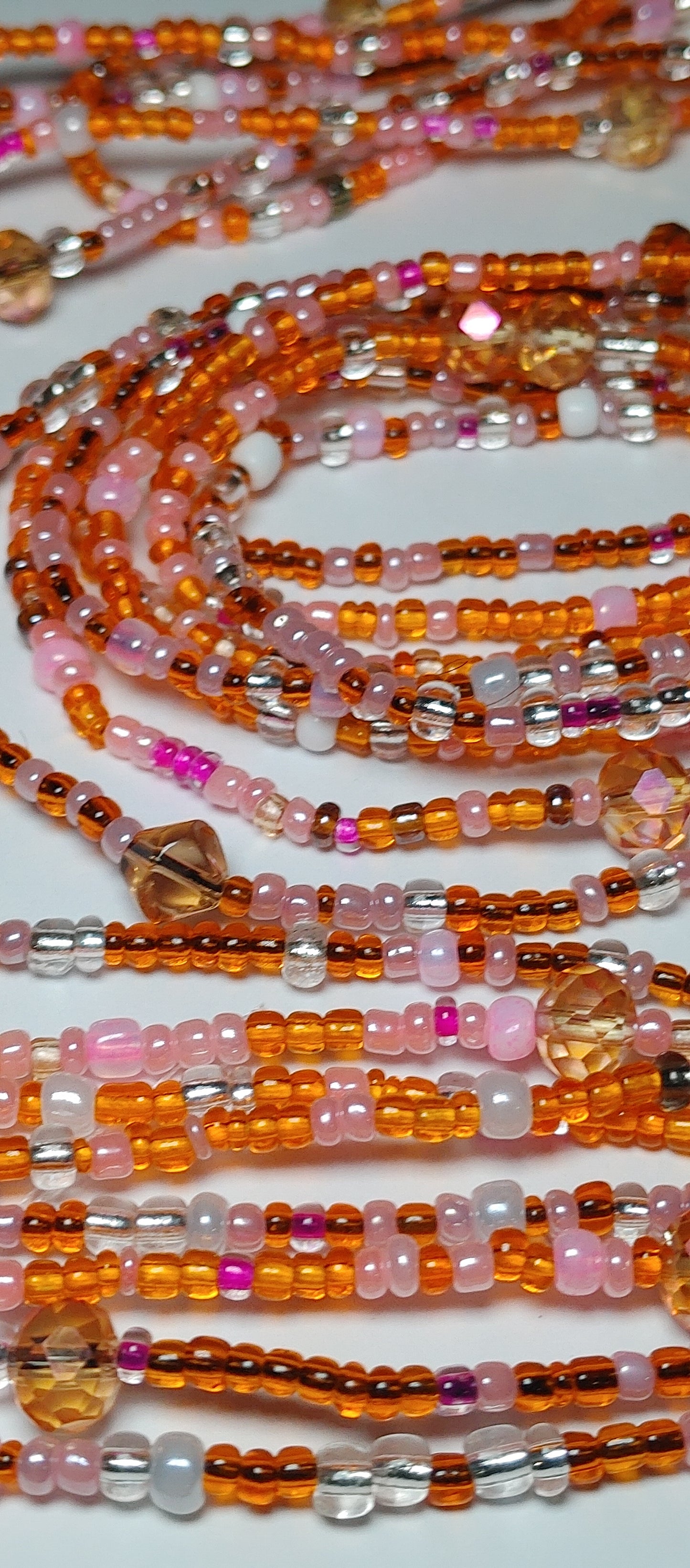 Orange glamour waistbeads