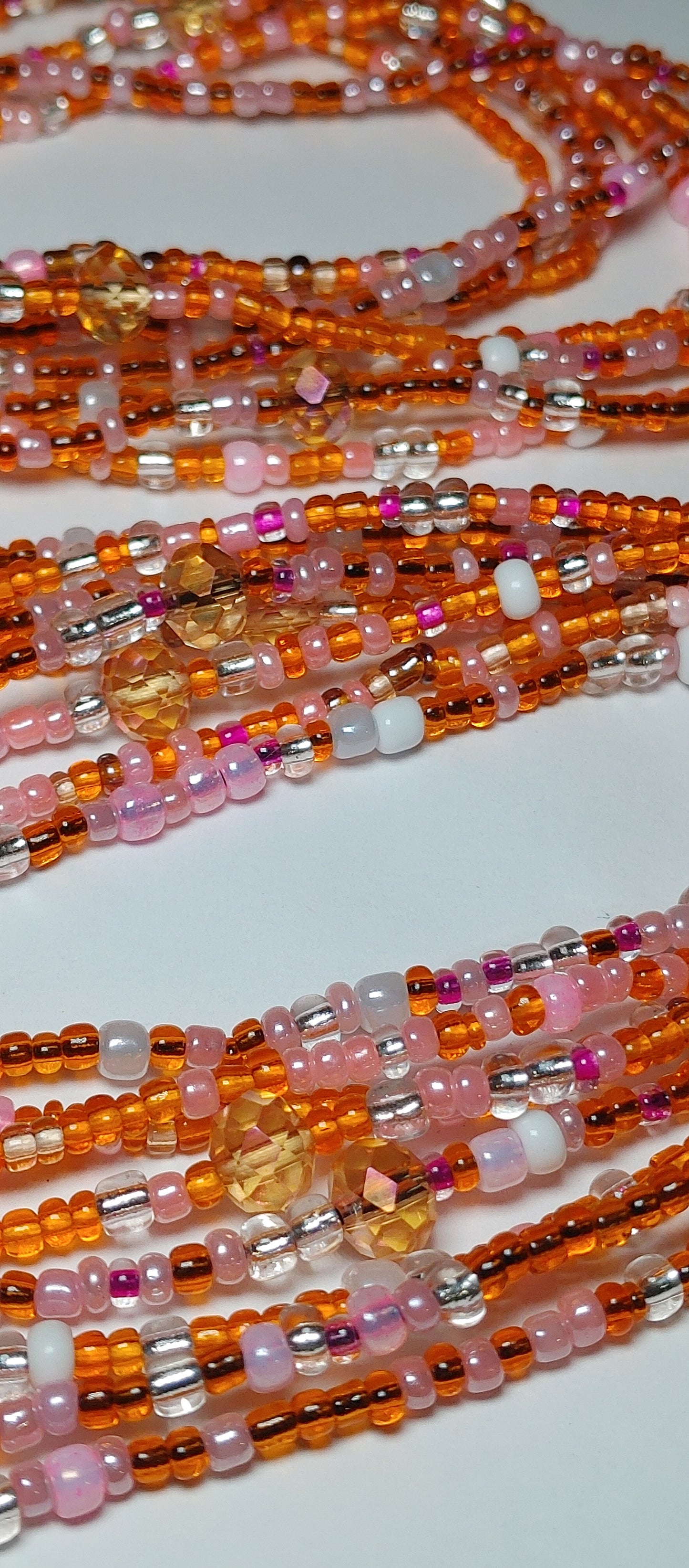 Orange glamour waistbeads