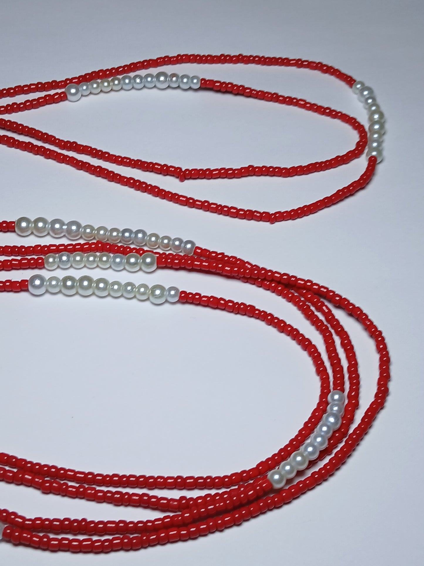 Cherry red pearl waistbeads