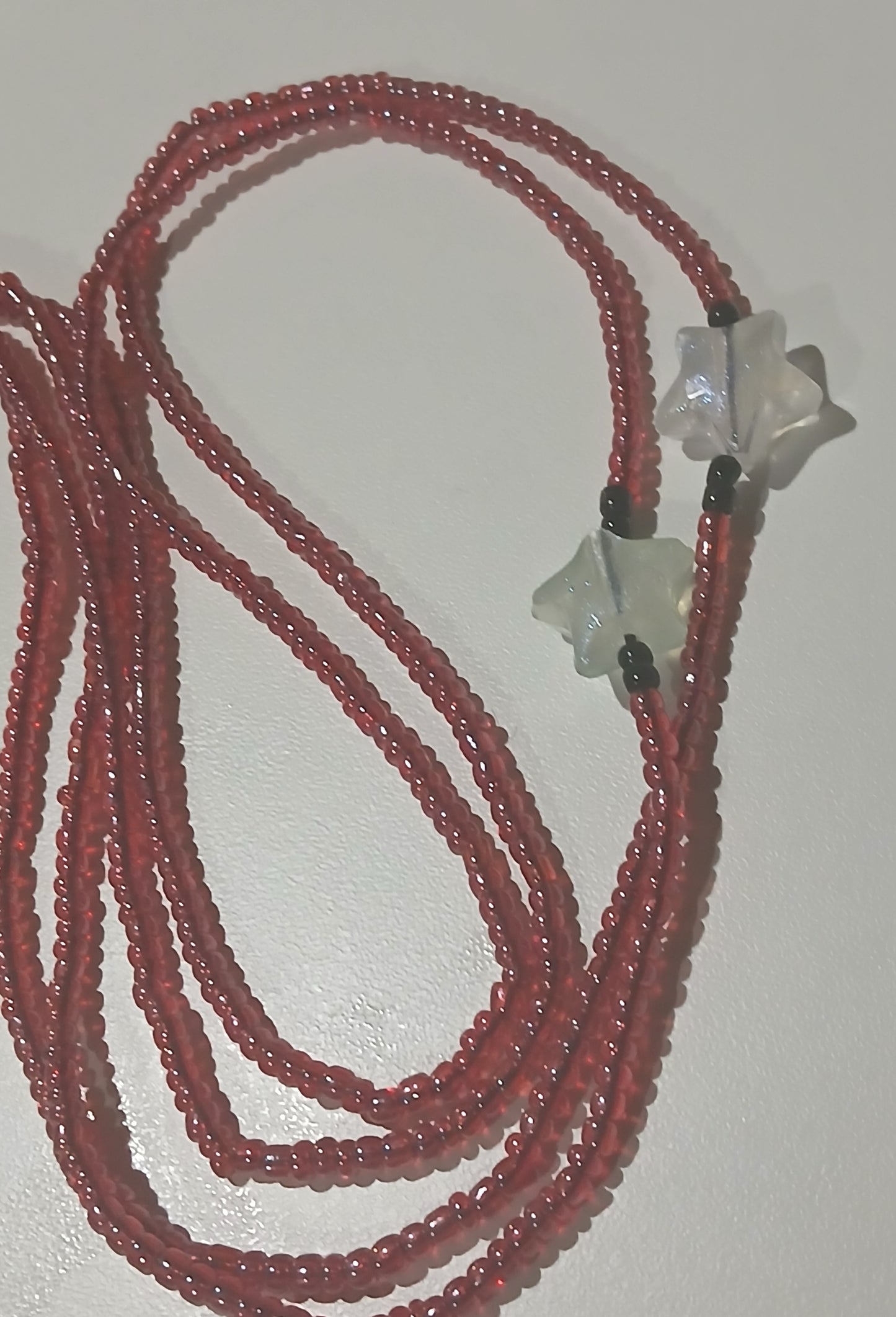 Red glow star waistbeads