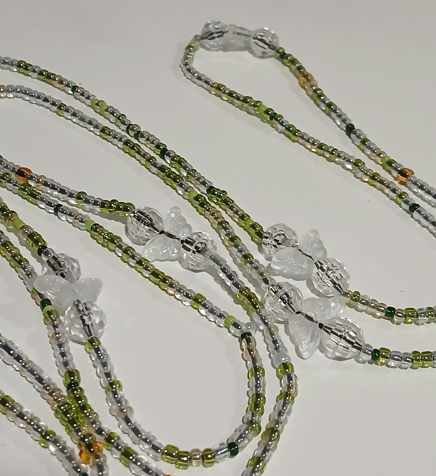 Green gleam butterfly waistbeads