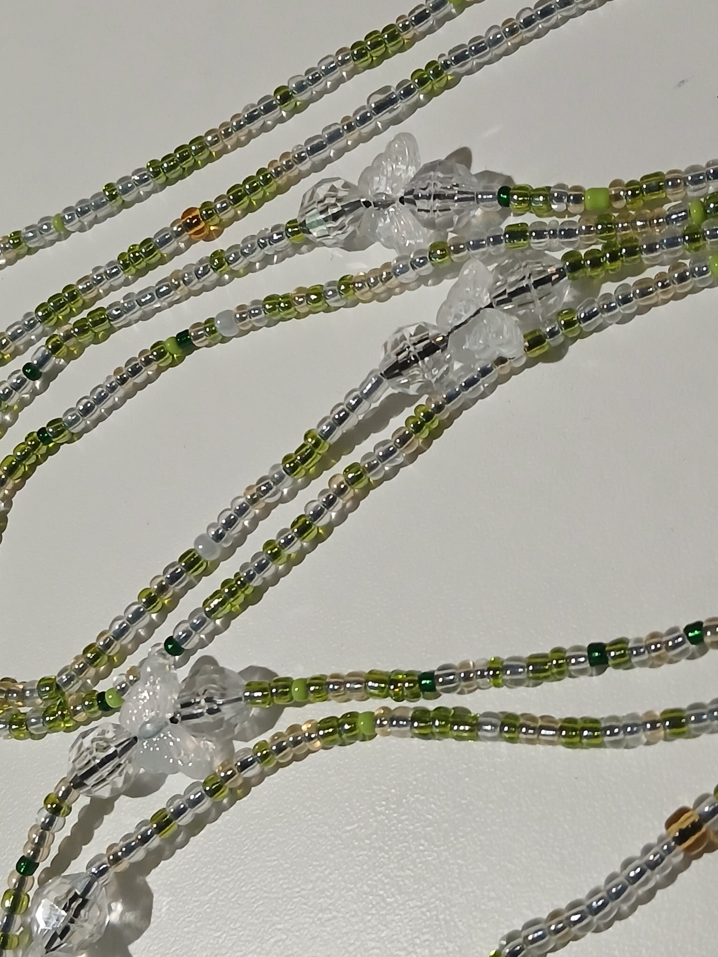 Green gleam butterfly waistbeads