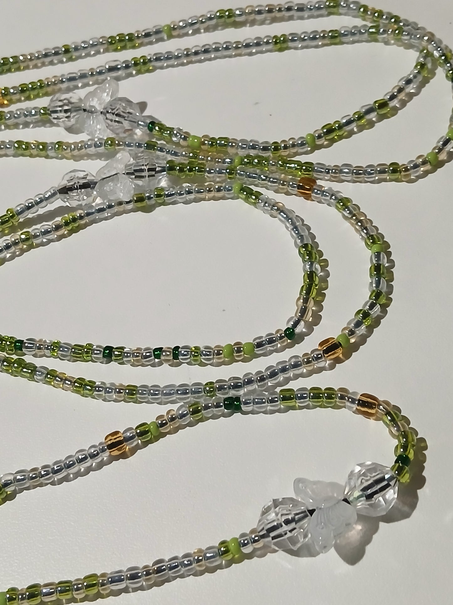 Green gleam butterfly waistbeads