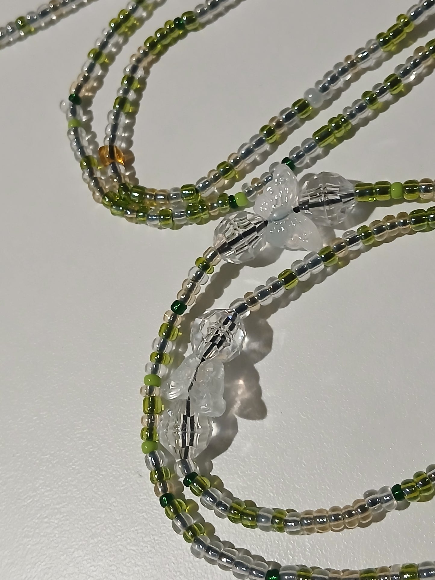 Green gleam butterfly waistbeads
