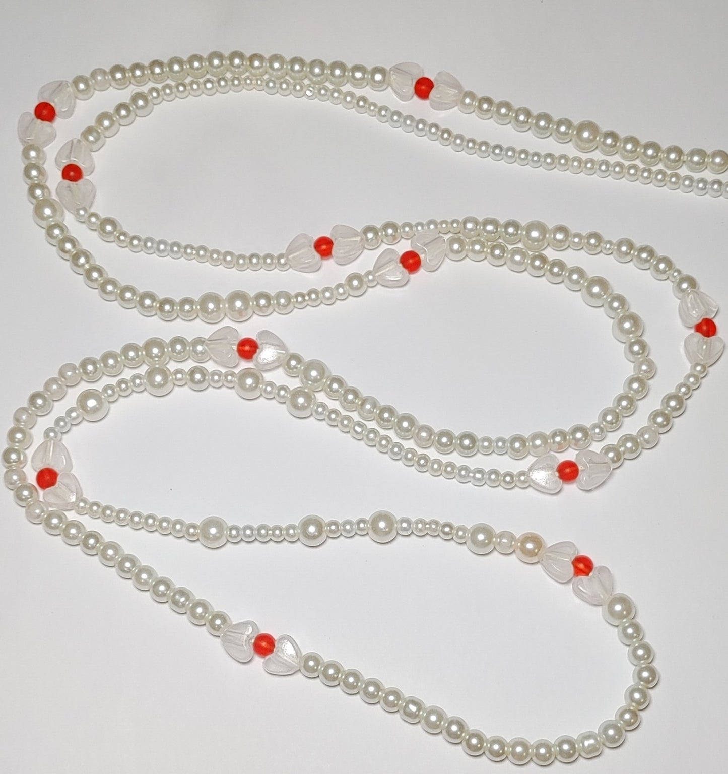 Pearl red glow in the dark waistbeads