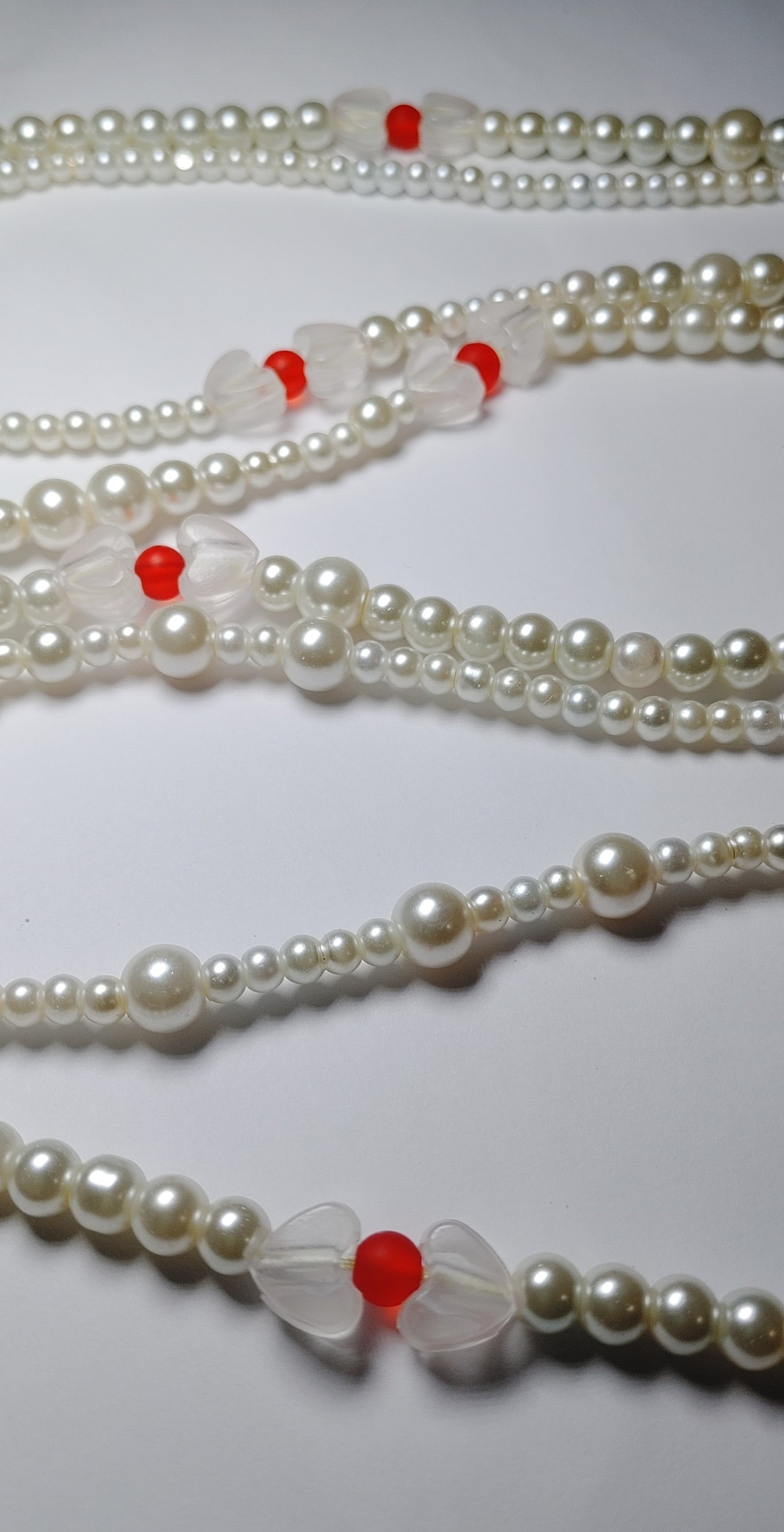 Pearl red glow in the dark waistbeads