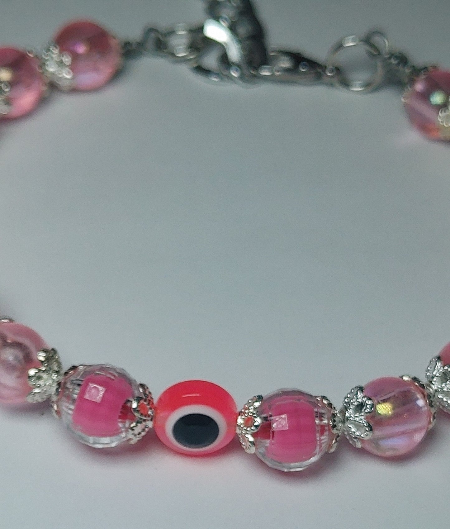 Pink eveil eye bracelet