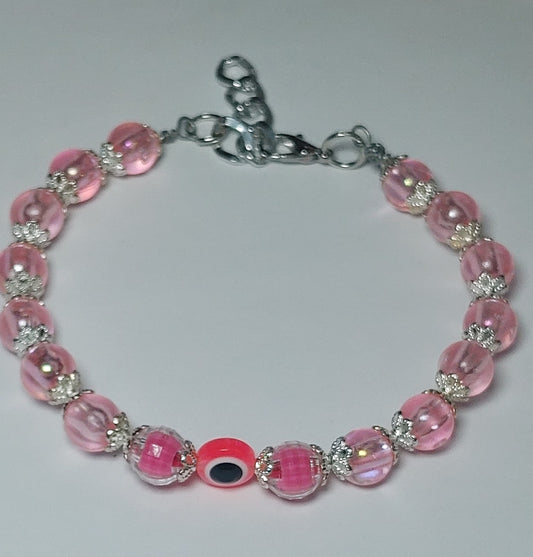 Pink eveil eye bracelet