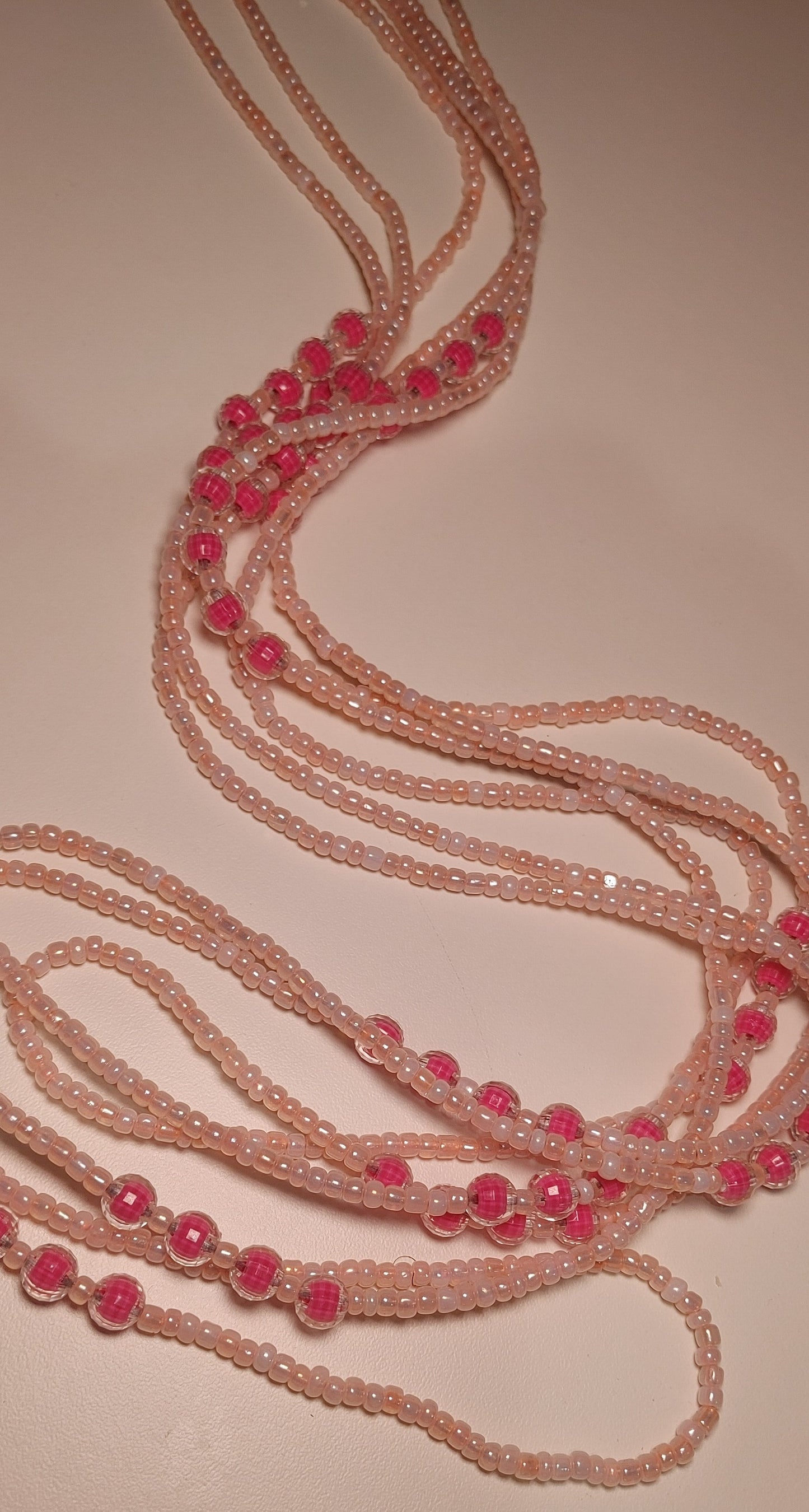 Pink mint waistbeads