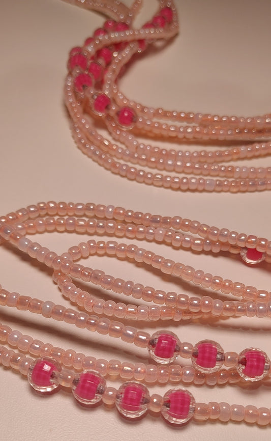 Pink mint waistbeads