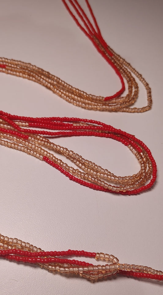 Red and gold waistbeads