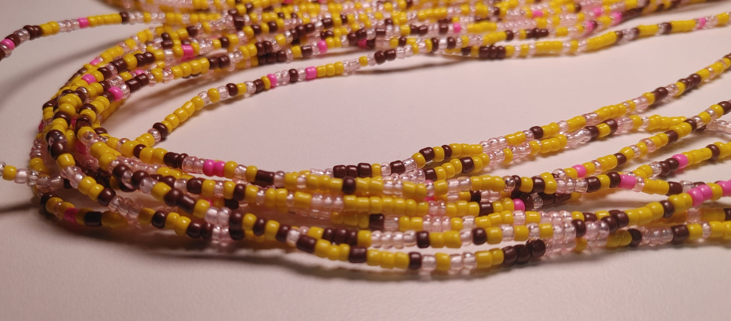 Yellow Nesquick waistbeads