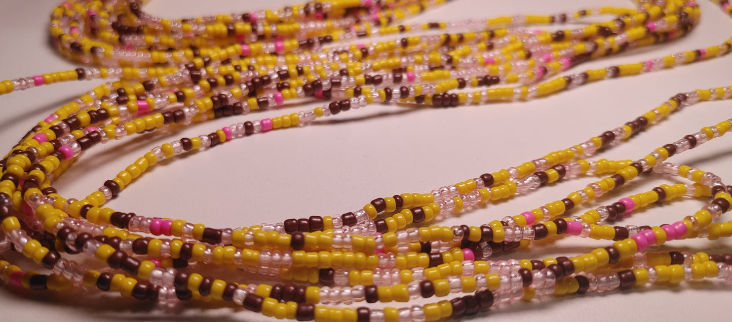 Yellow Nesquick waistbeads