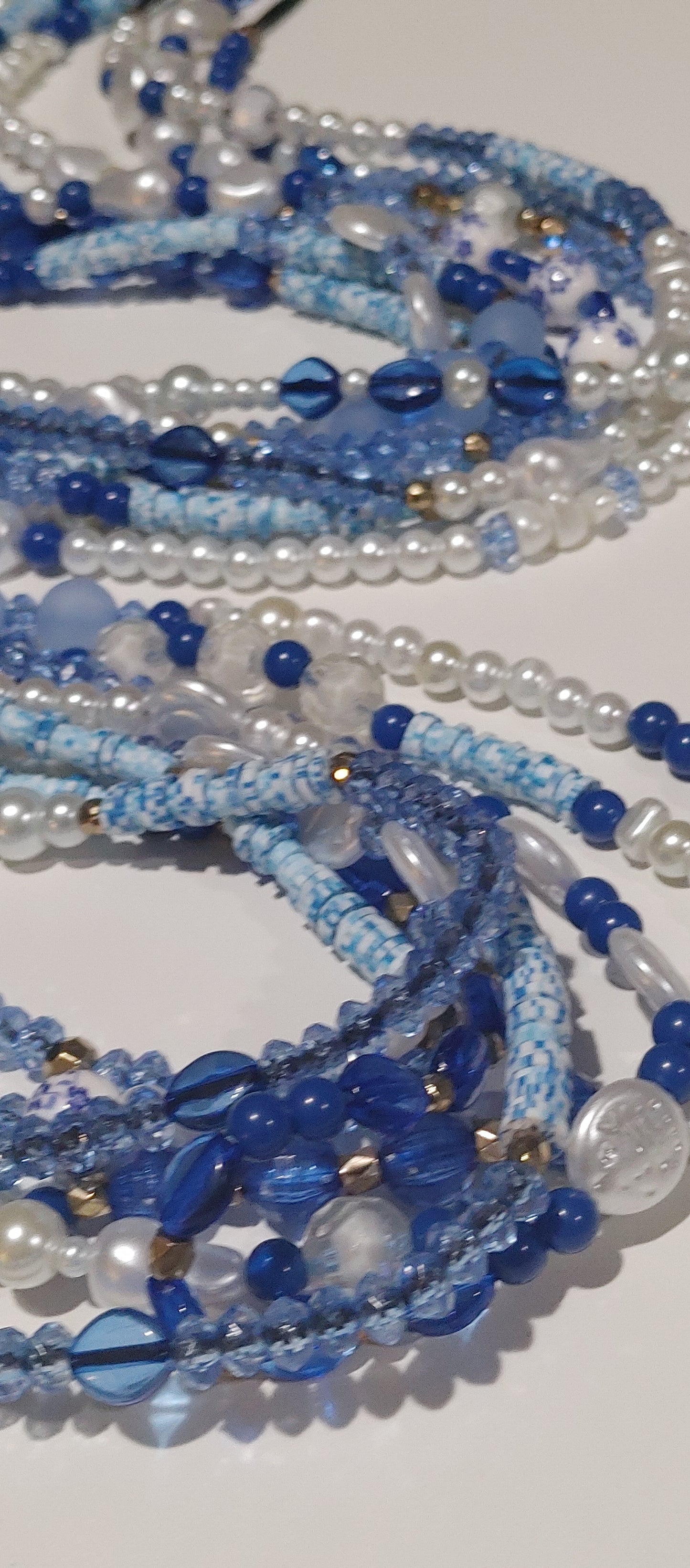 Blue pearl waistbeads