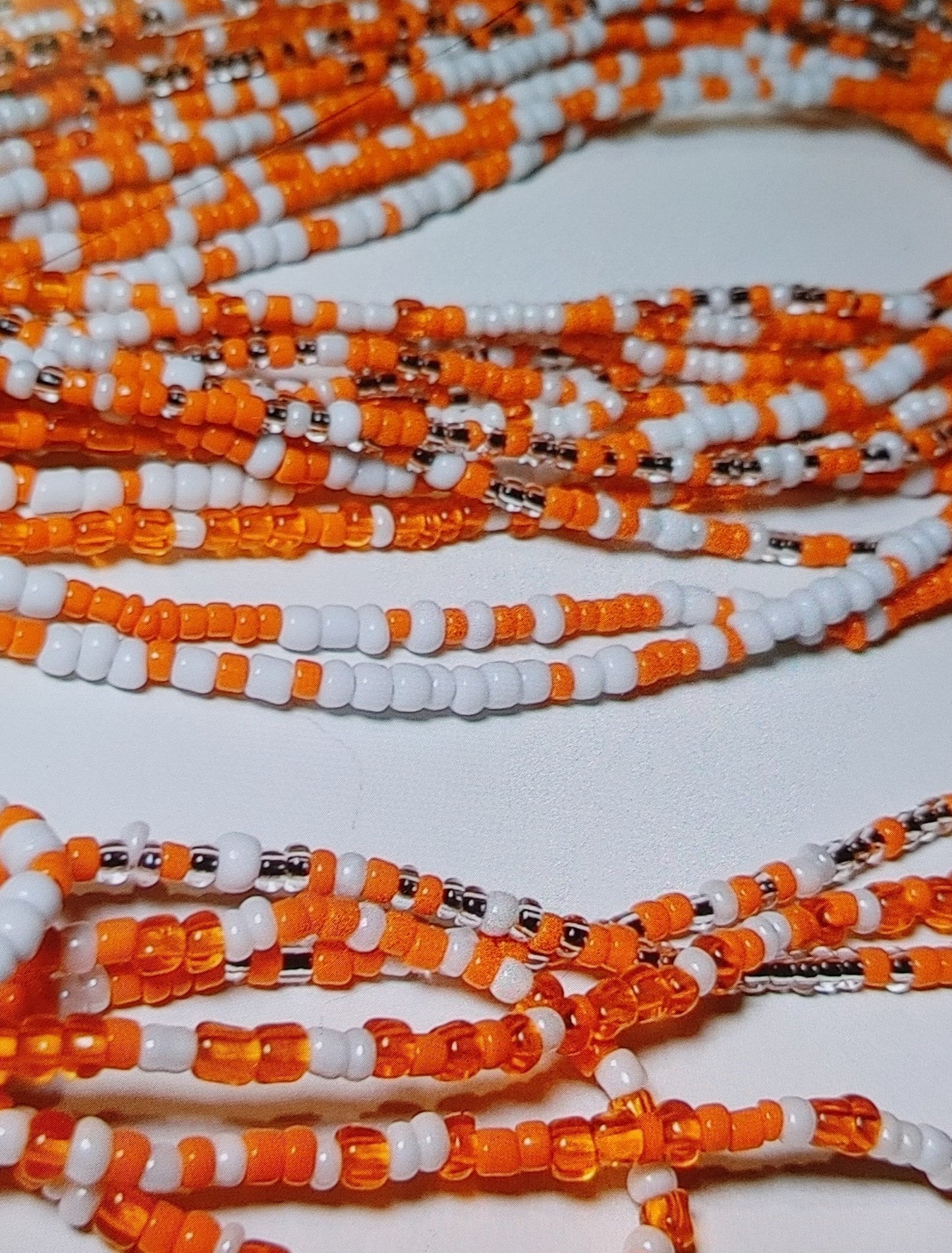 Orange blitz waistbeads