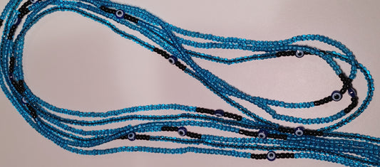 Blue evil eye waistbeads