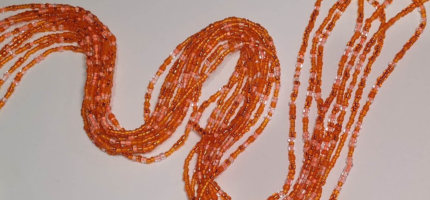 Orange "glow" waistbeads