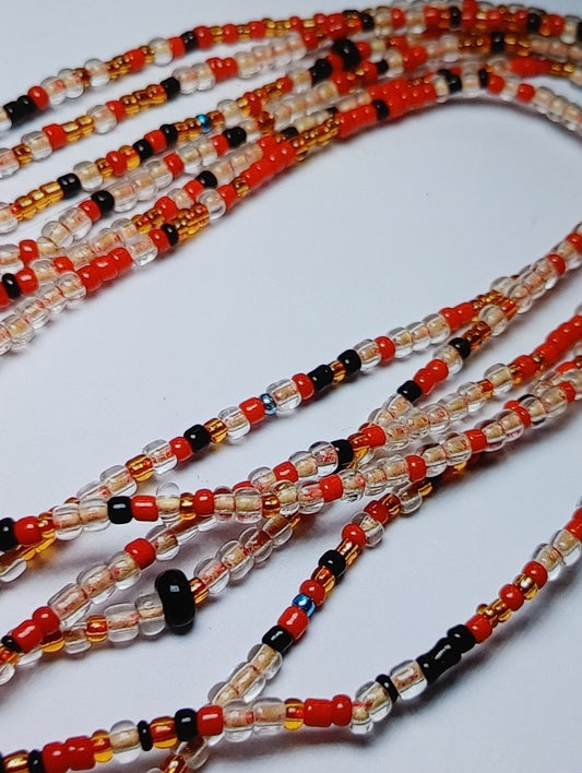 Red tribal glow waistbeads