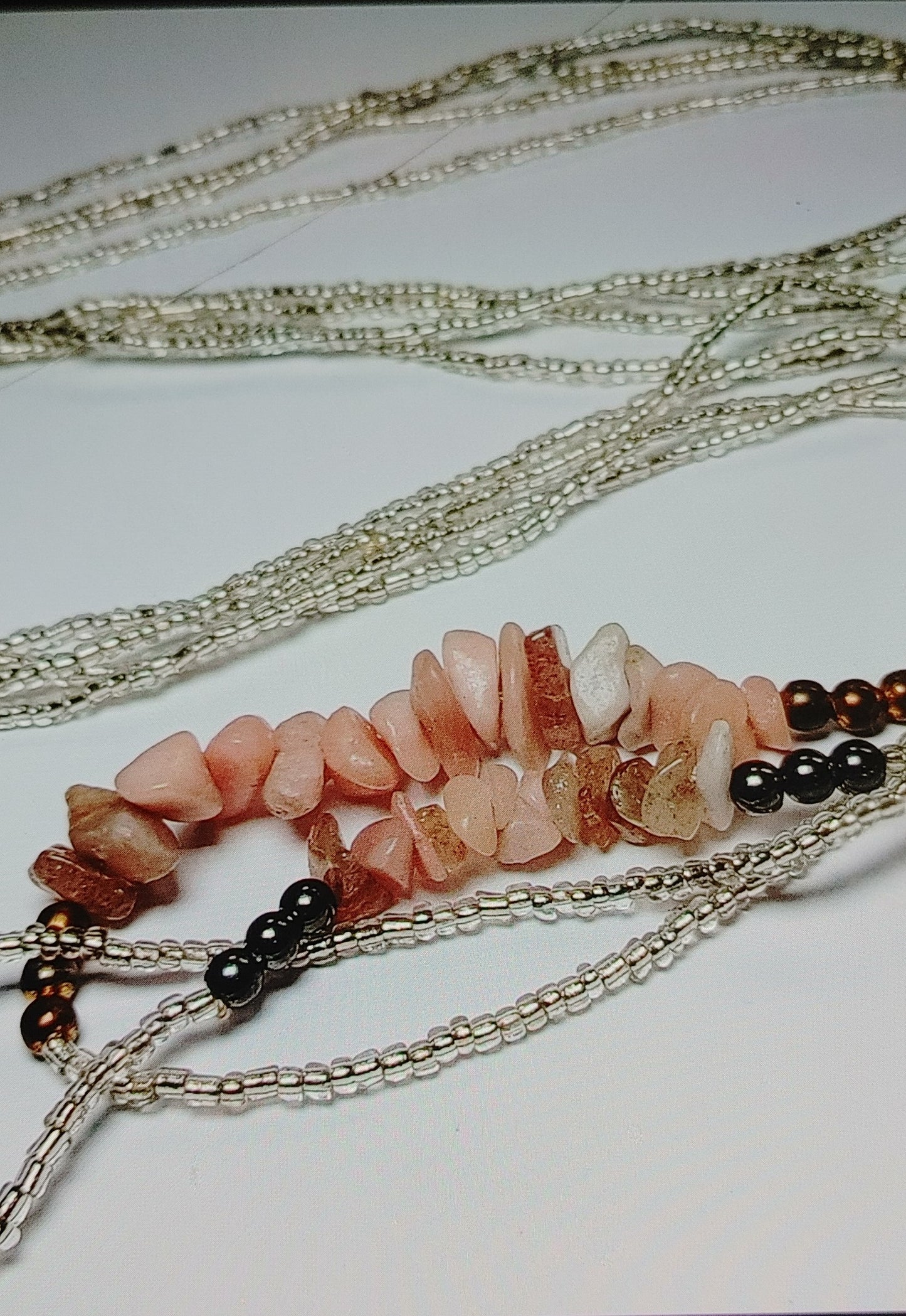 Rose quartz 2pc waistbeads