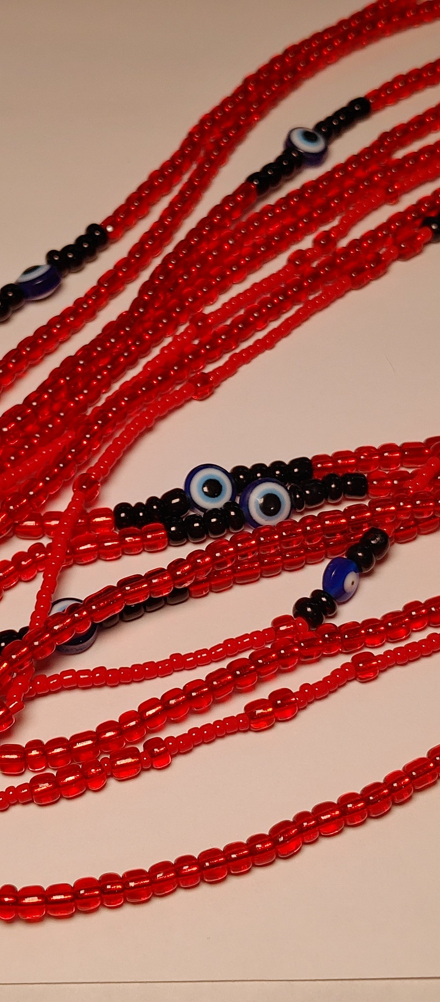 Red evil eye waistbeads