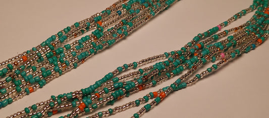 Aqua shimmer waistbeads