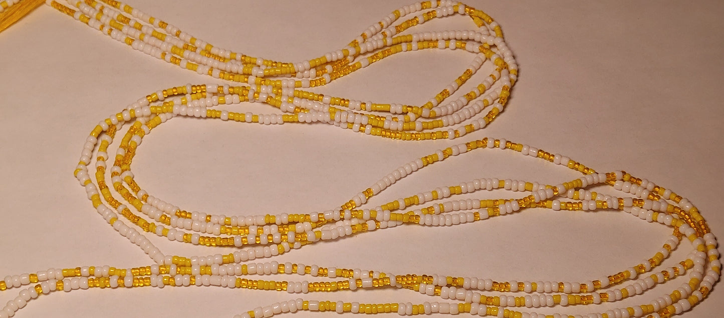 Yellow sparkle waistbeads