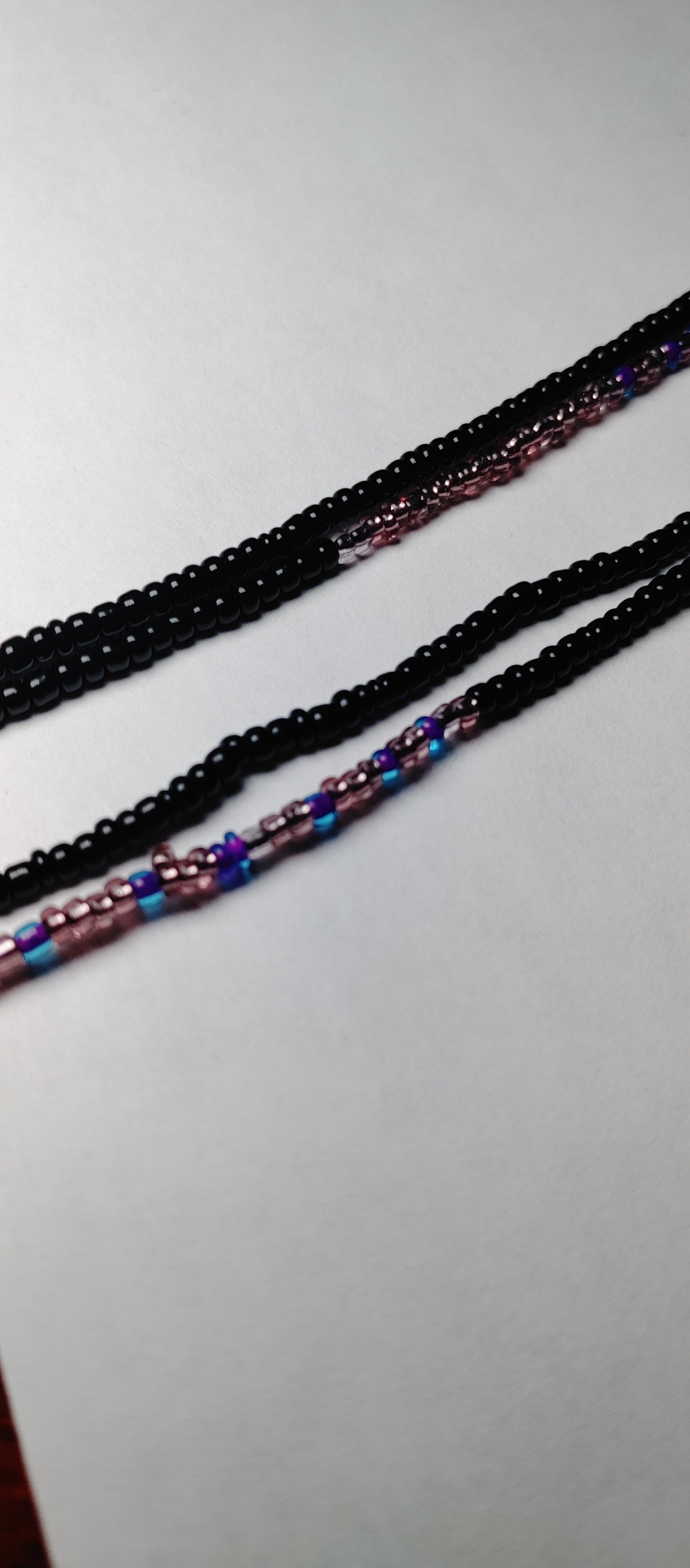 Black and purple waistbeads