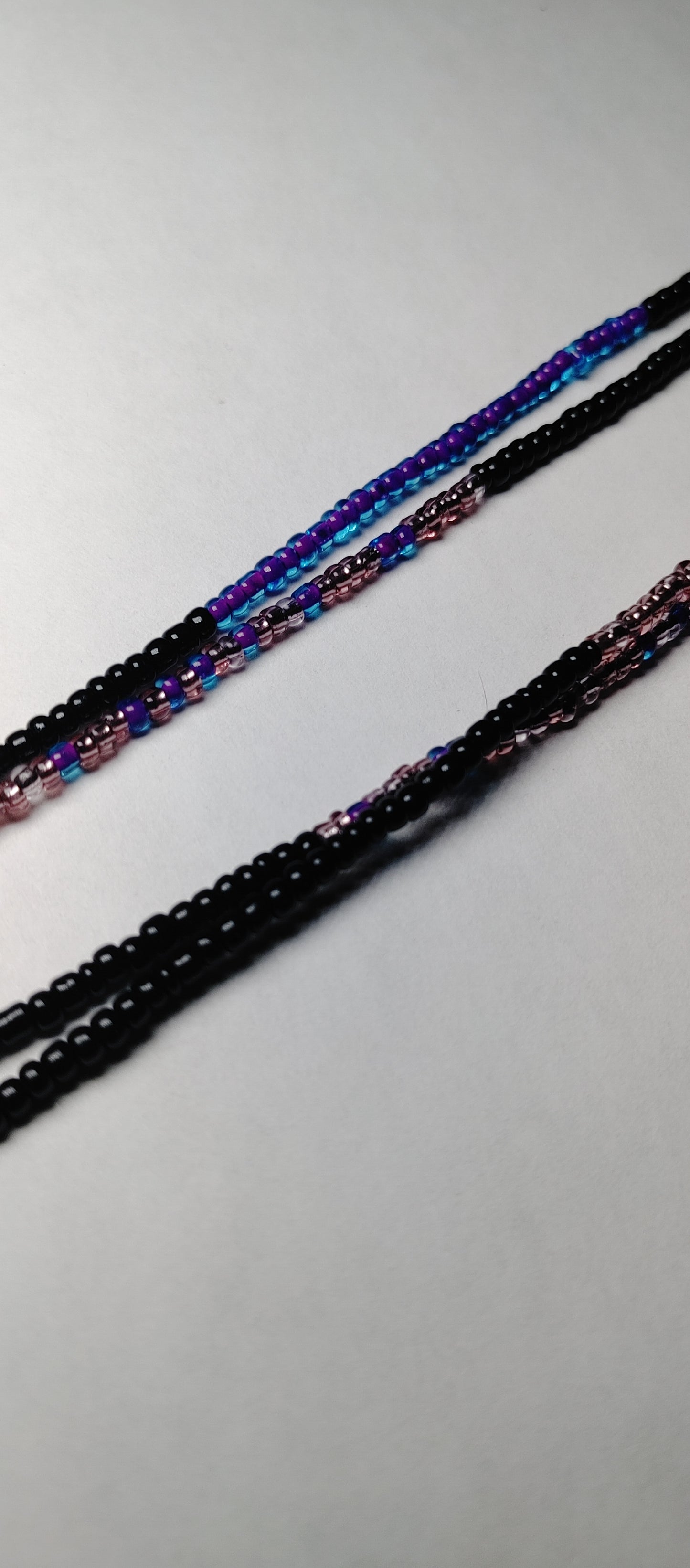 Black and purple waistbeads