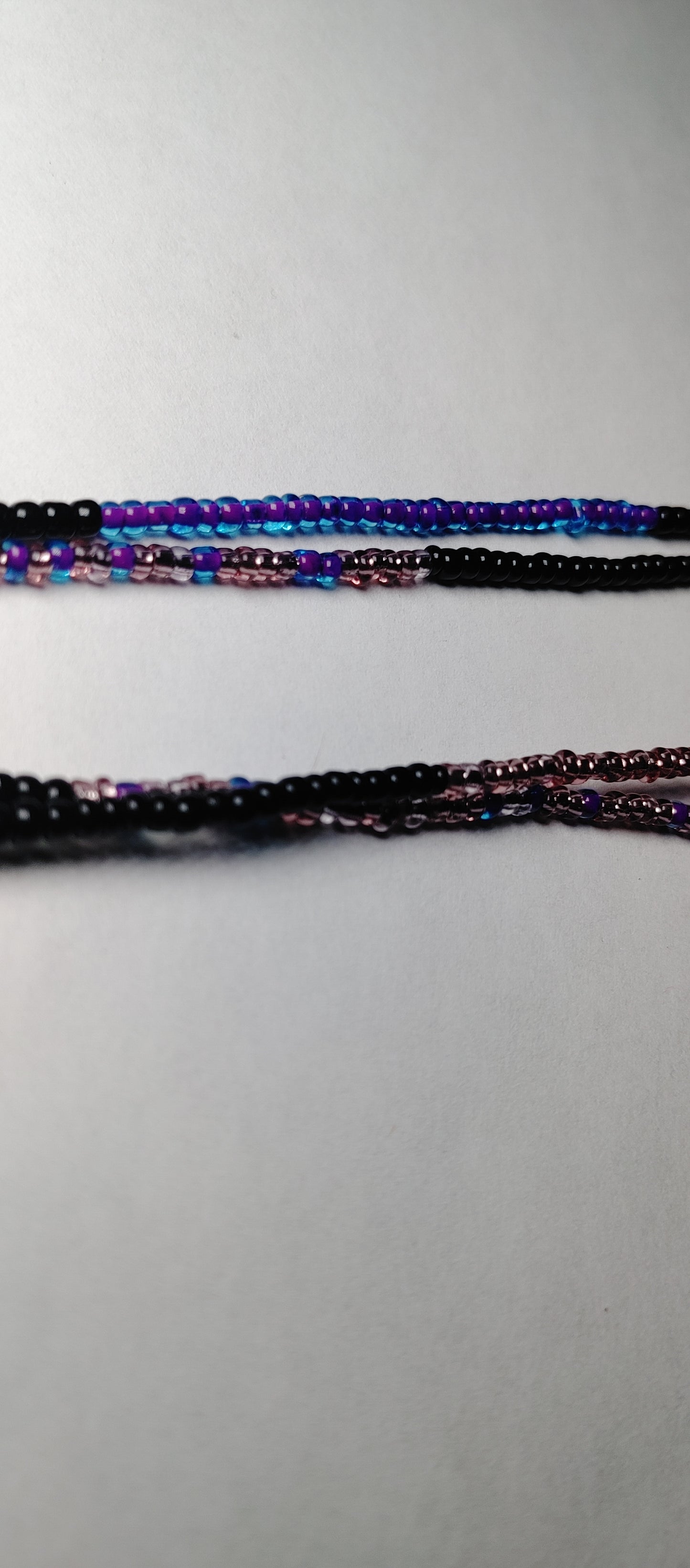 Black and purple waistbeads