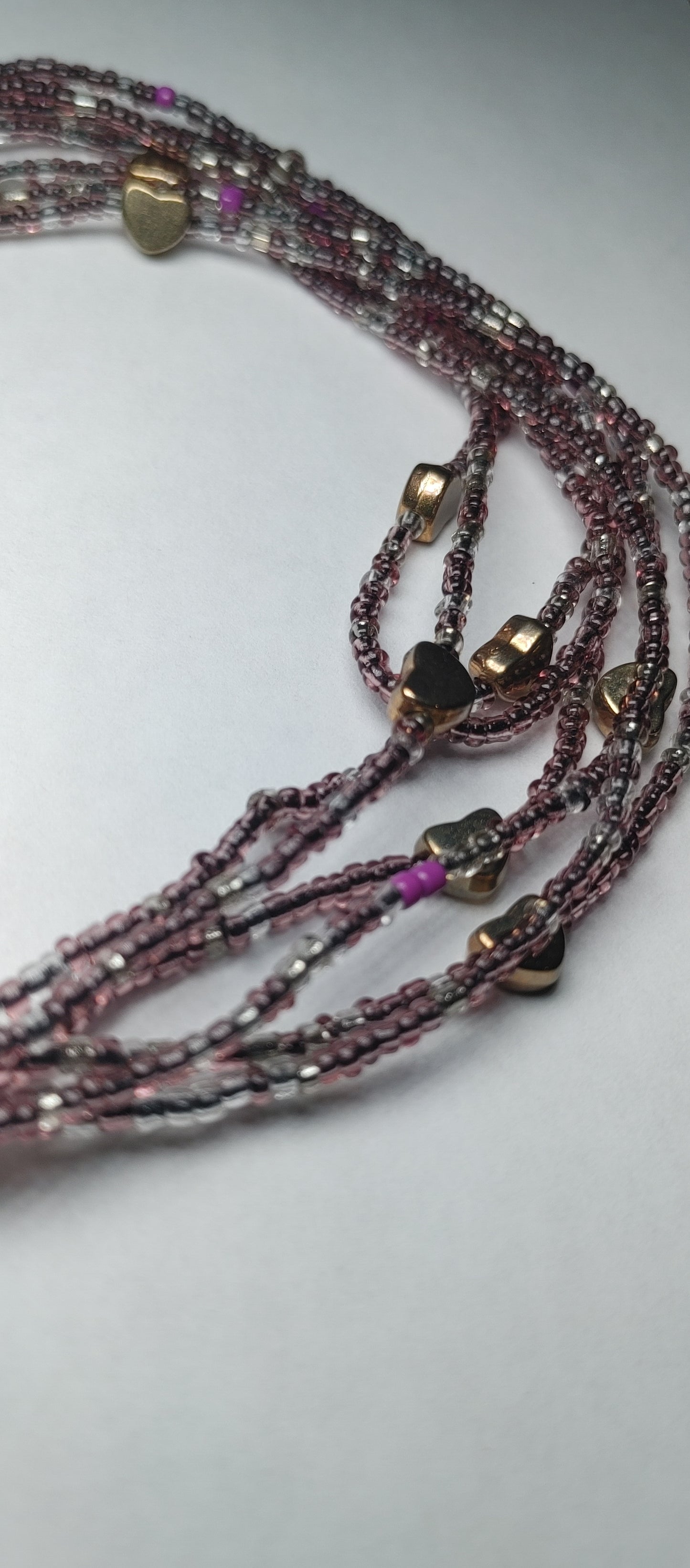 Purple snowflake waistbeads