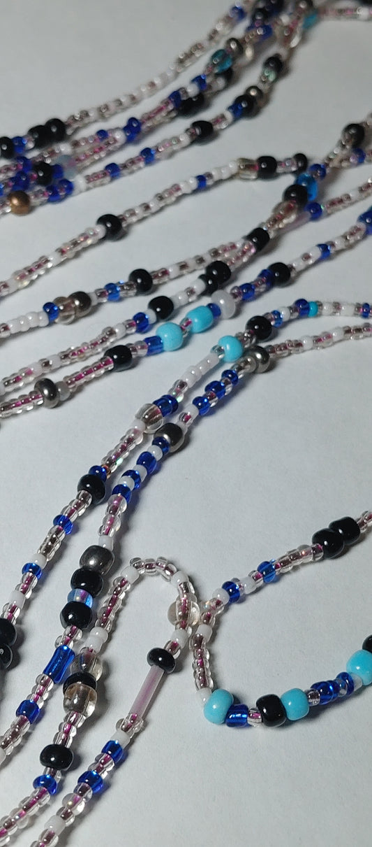 Blue galaxy waistbeads