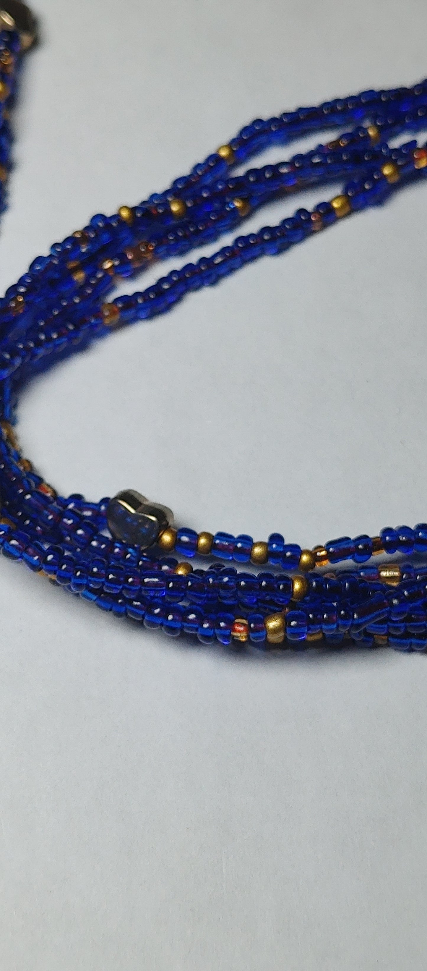 Royal blue midnight waistbeads