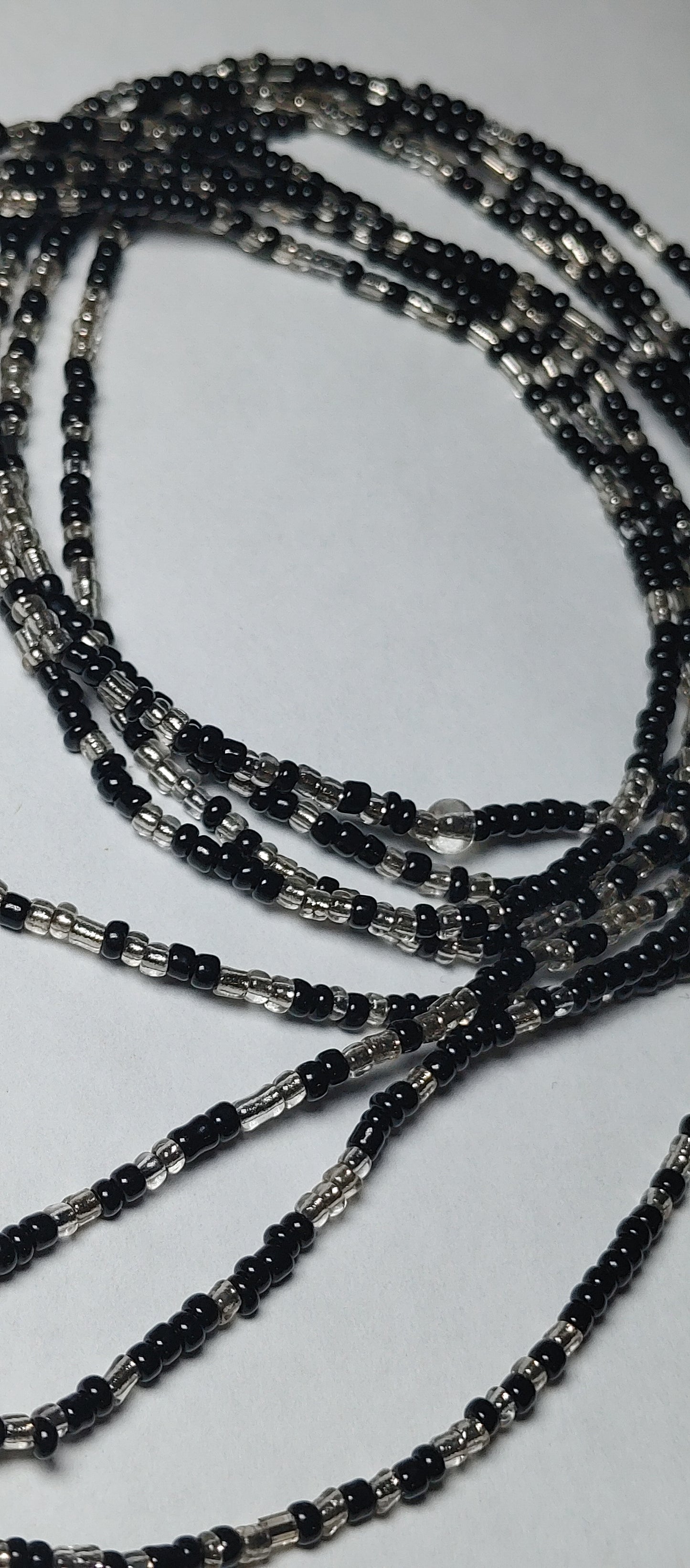 Black and clear waistbeads