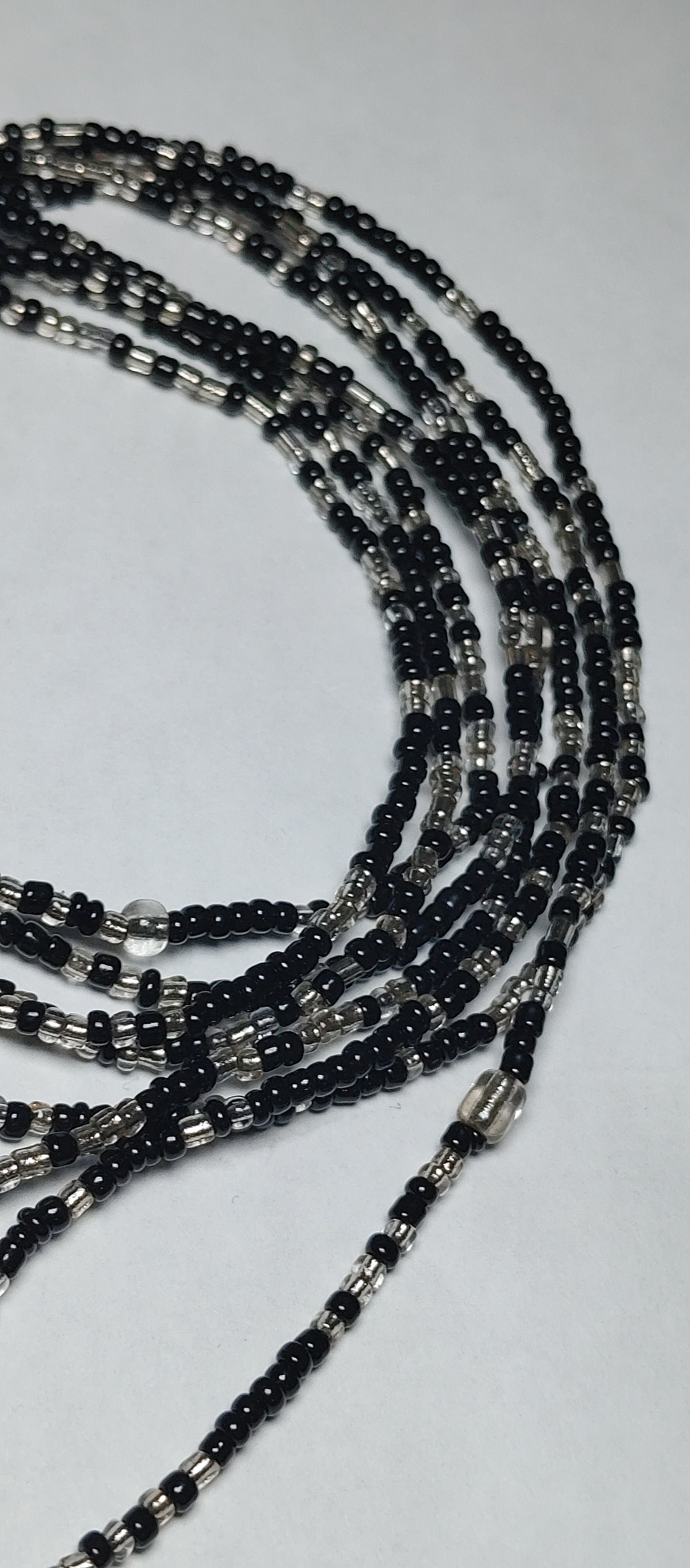 Black and clear waistbeads