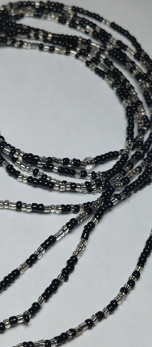 Black and clear waistbeads