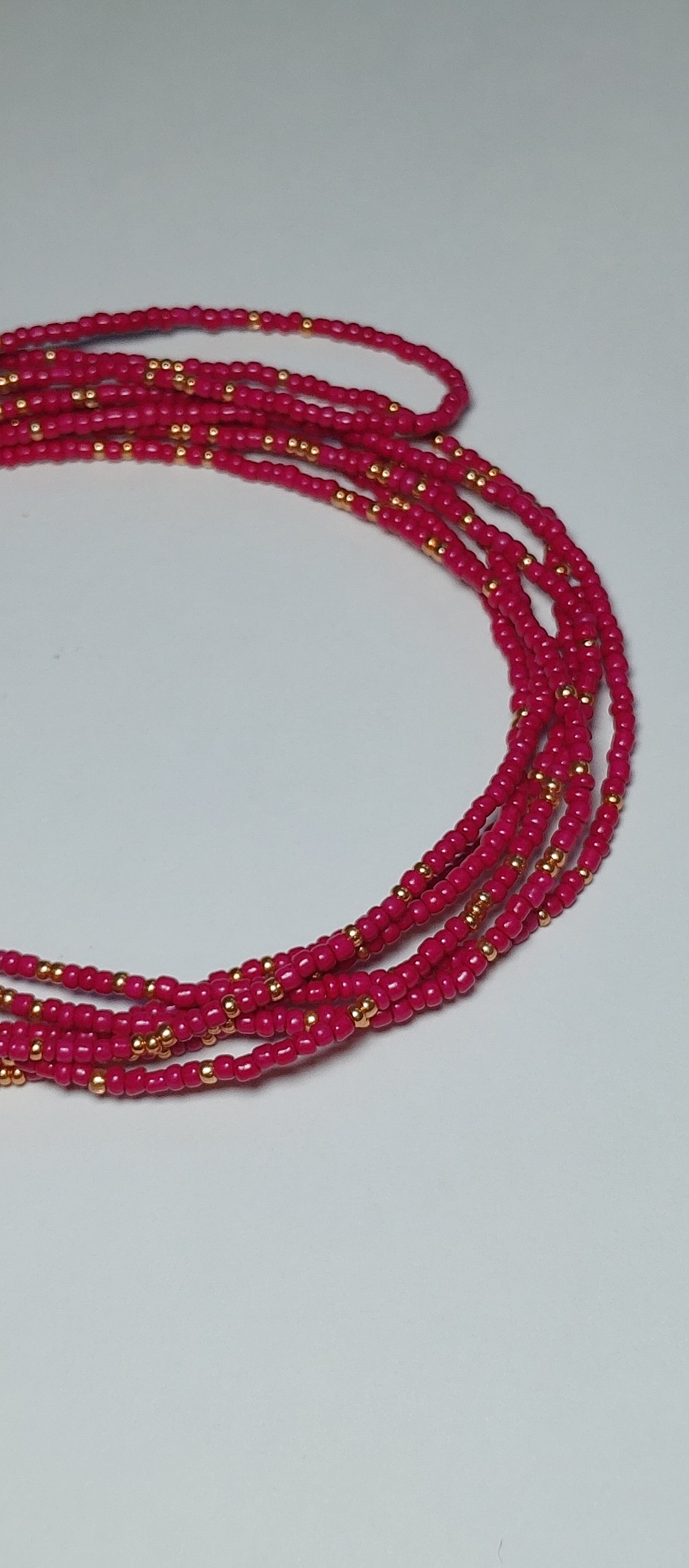 Maroon twist waistbeads