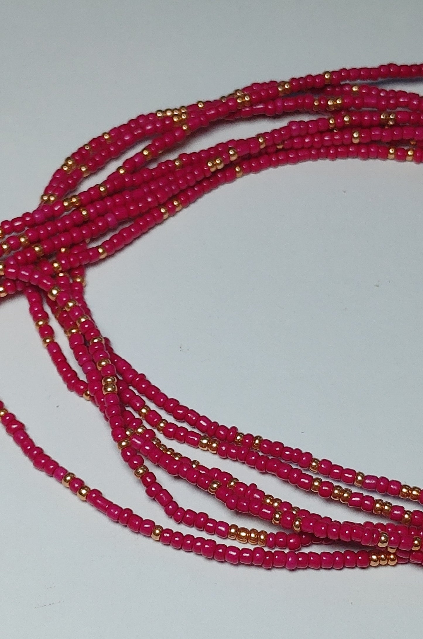 Maroon twist waistbeads