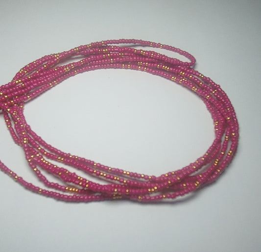 Maroon twist waistbeads