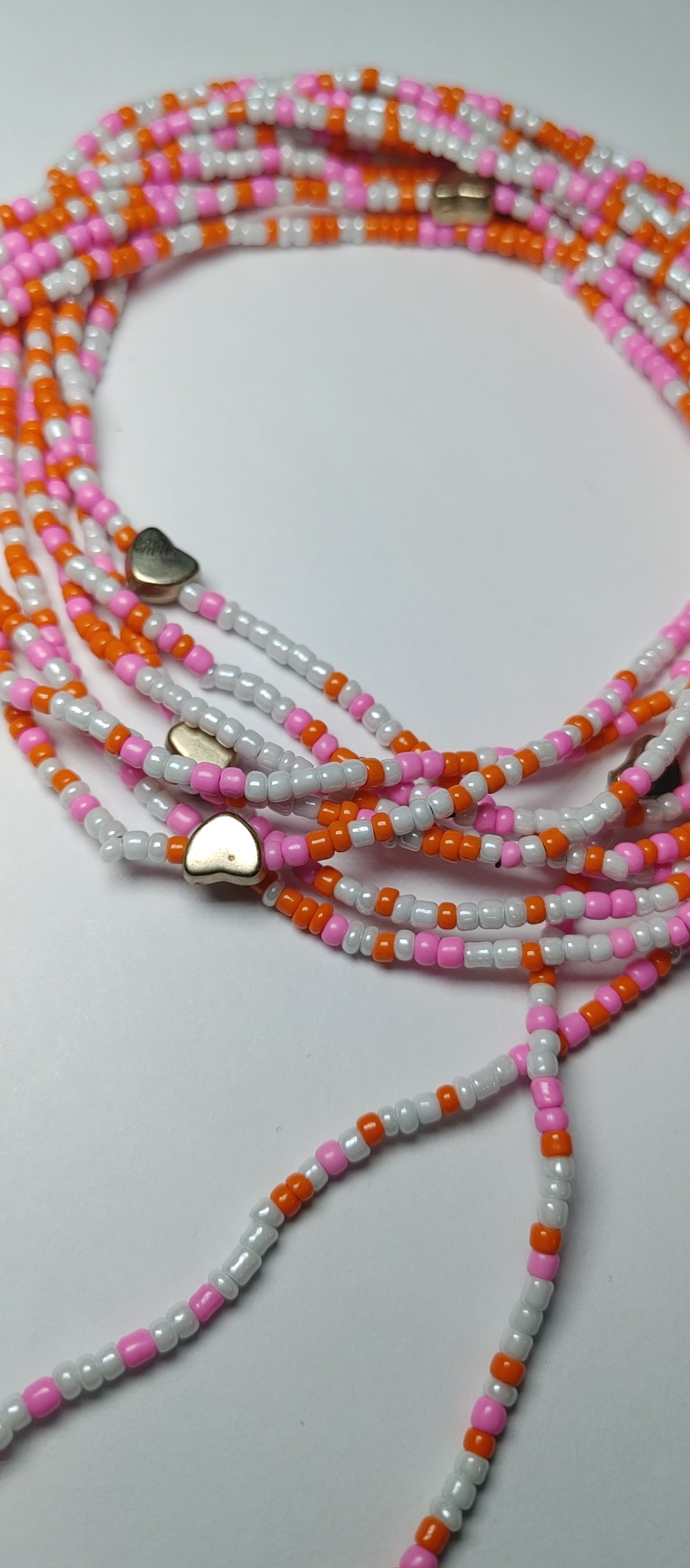 Pink sunrise waistbeads