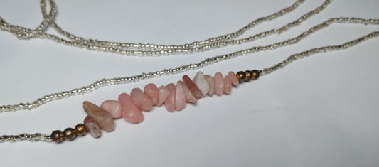 Rose quartz 2pc waistbeads