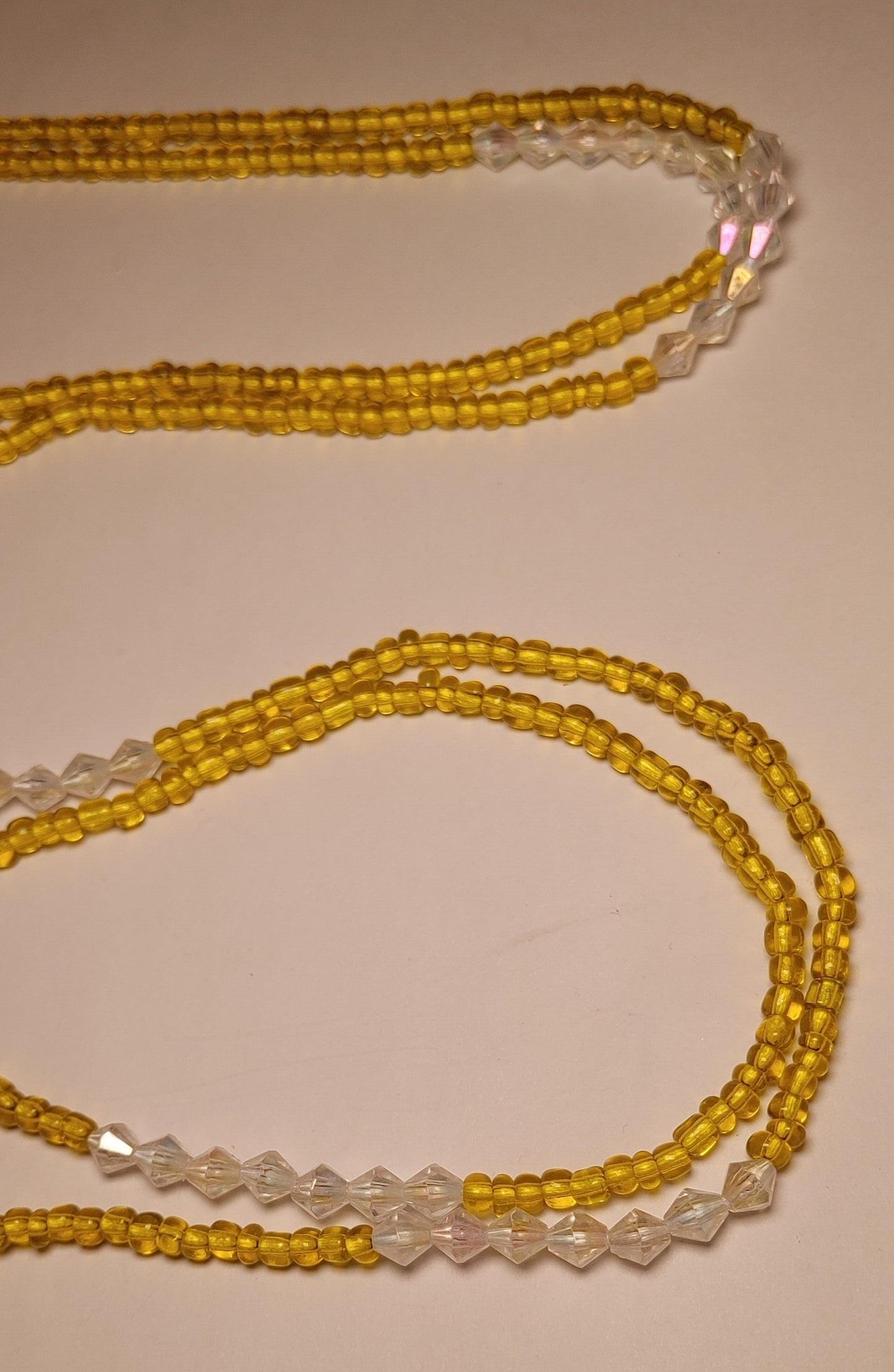 Yellow blitz waistbeads