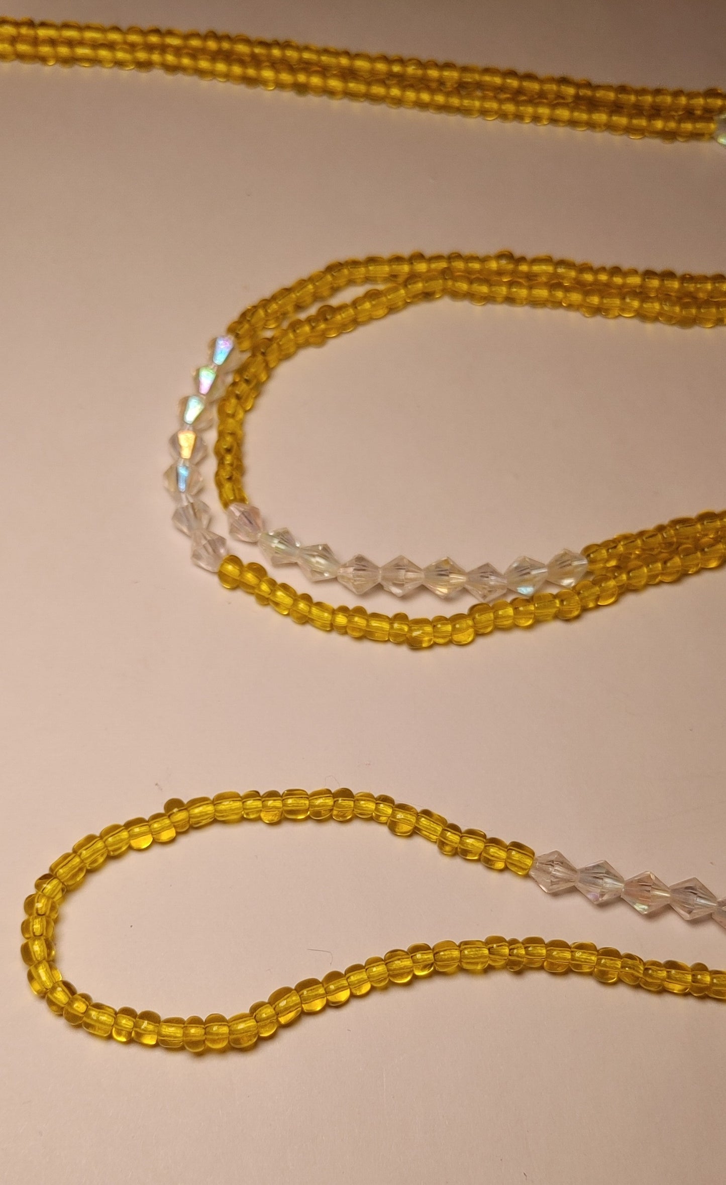 Yellow blitz waistbeads